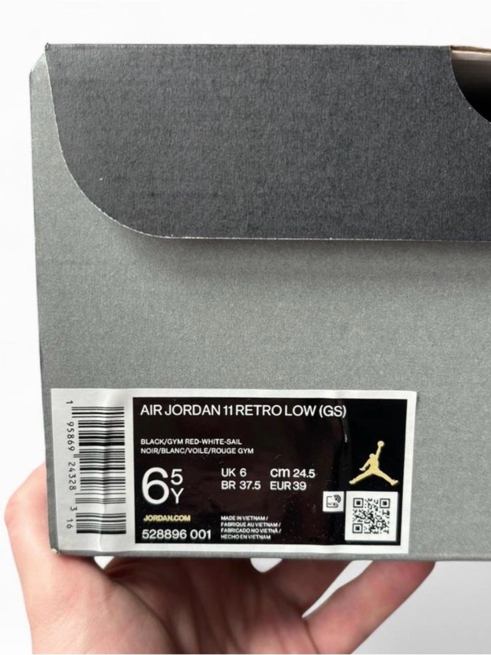 Jordan 11 Retro Low in Black with Red Accents - Picture 6 of 6